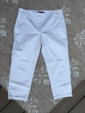 Talbots White Cropped Chino Pants